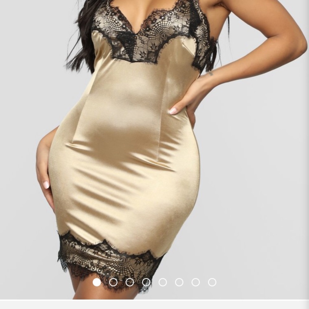 FASHION NOVA SILKY LACE DRESS - Picture 2 of 3
